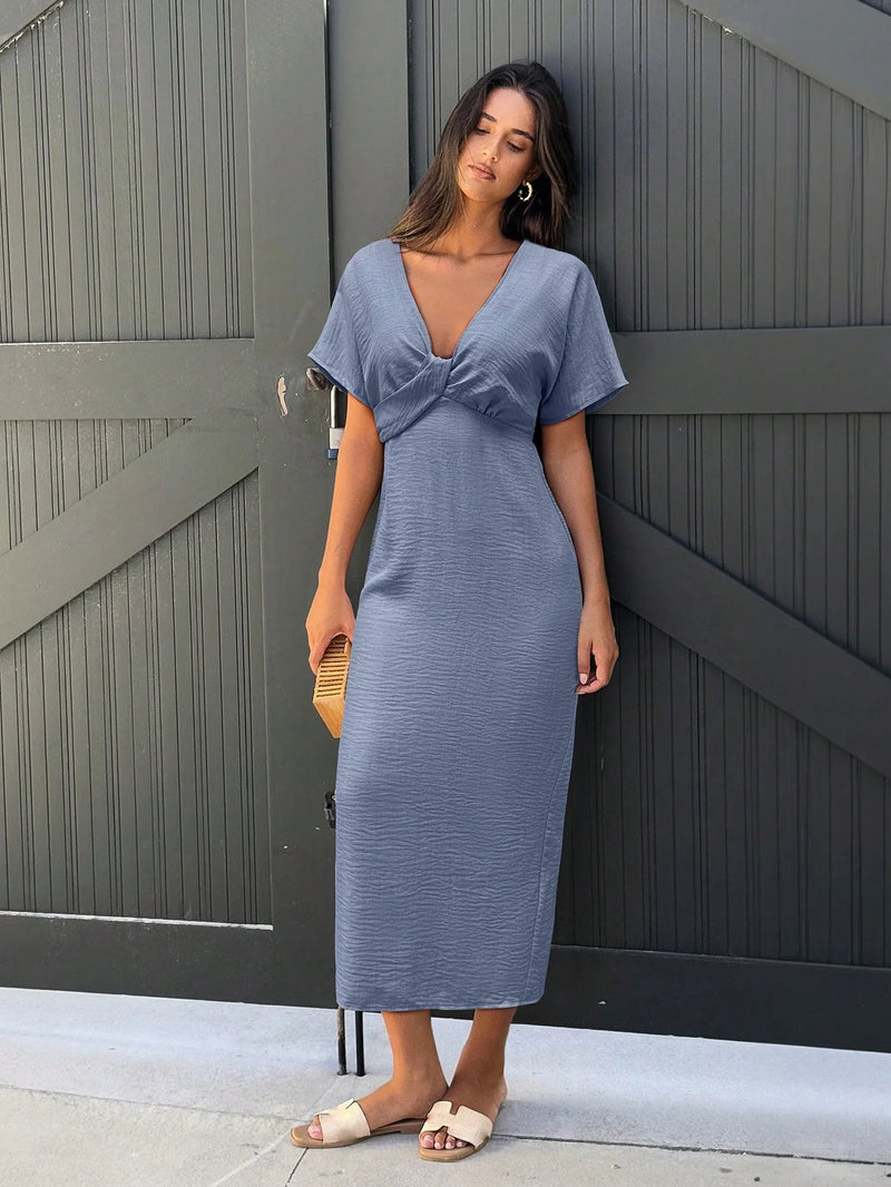 Shein Leoni Women's Multicolor Short Sleeve Summer Dress