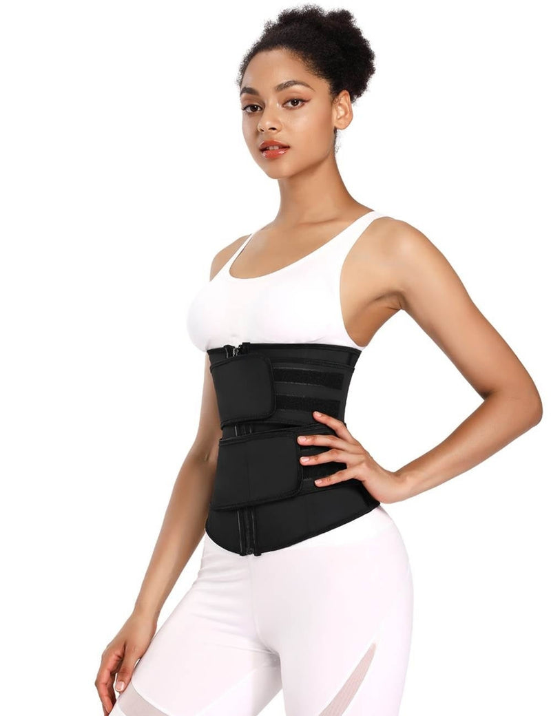 Zippered Egypt 9 Steel Bones Removable Double Belt Trainer