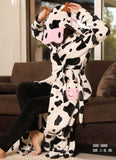 Elegant cow pajama + robe