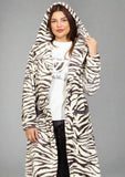 Women's winter pajamas, 3 pieces, T-shirt + pants + short robe