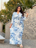 Women's floral abaya