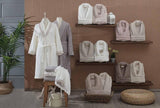 A Turkish robe set with guipure, lace and 100% bamboo cotton, 6 pieces 2 women's robes  2 towels 50 x 90 cm  2 bathrobes 90 x 150 cm