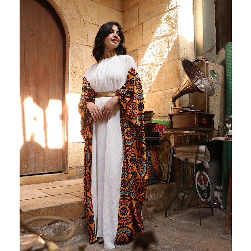 Islamic printed kaftan dress