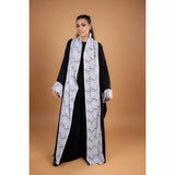 Women's checkerboard lace abaya