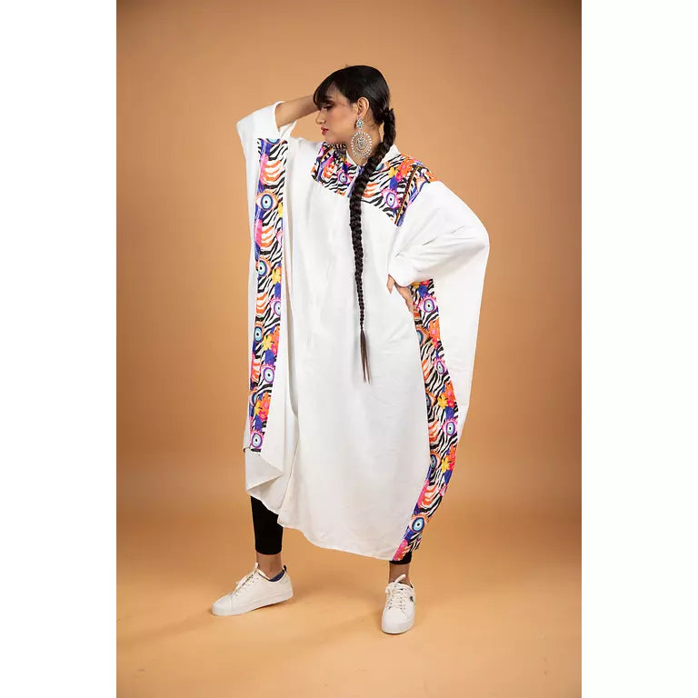 Linen white jacket with zip