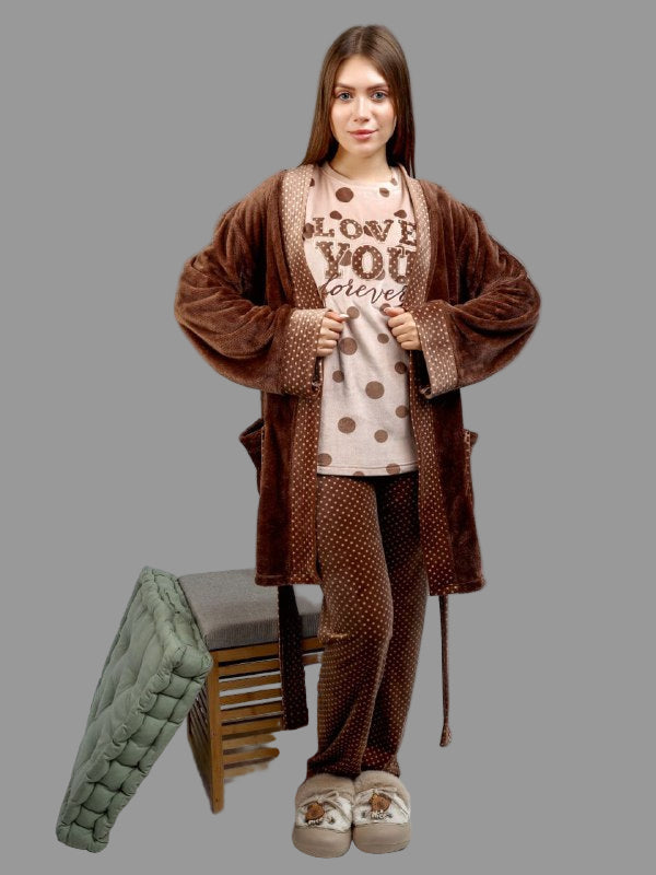 Women's 3-piece winter pajamas