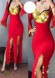 Red belly dance suit