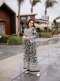 Women's winter abaya with a floral print