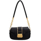 WOMEN'S SHOULDER BAG WITH GOLD BUCKLE WITH CROCODILE PATTERN