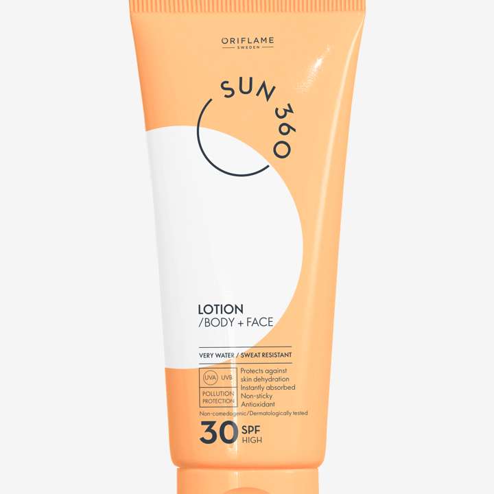Sun protection lotion for face and body with high protection factor 30