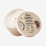 Nourishing body cream with cocoa butter extract and organic coconut oil