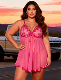 Sexy Egypt Sheer Lace Open Back Babydoll Dress