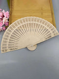 1 pcs Elegant Pure Wood Fans, Handmade Carved Wooden Fan