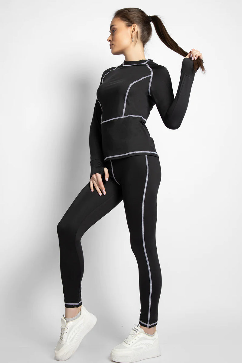 SPORTS SET TEE & LEGGINGS BLACK