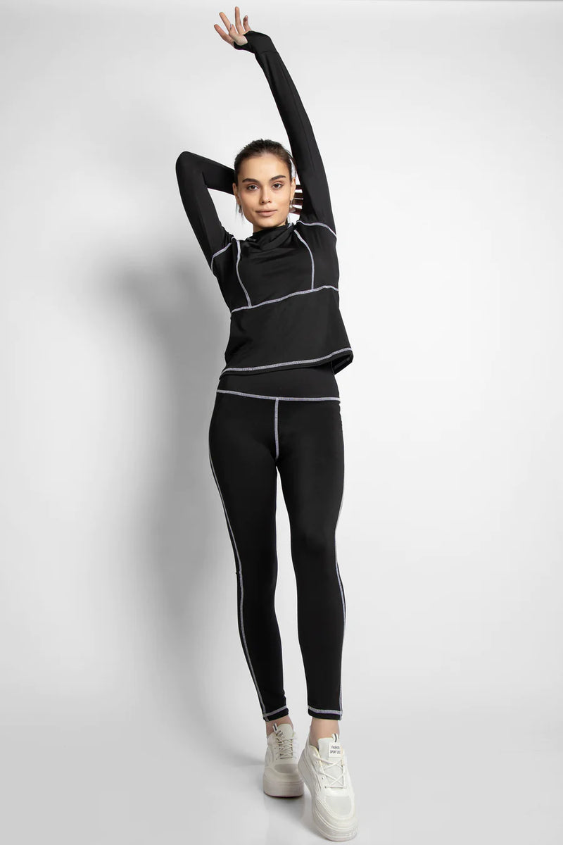 SPORTS SET TEE & LEGGINGS BLACK