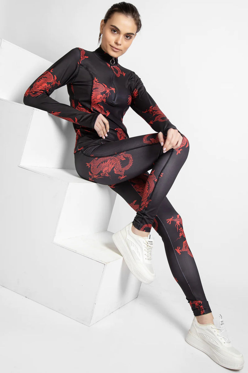 PATTERNED T-SHIRT AND LEGGINGS TRACKSUIT SET
