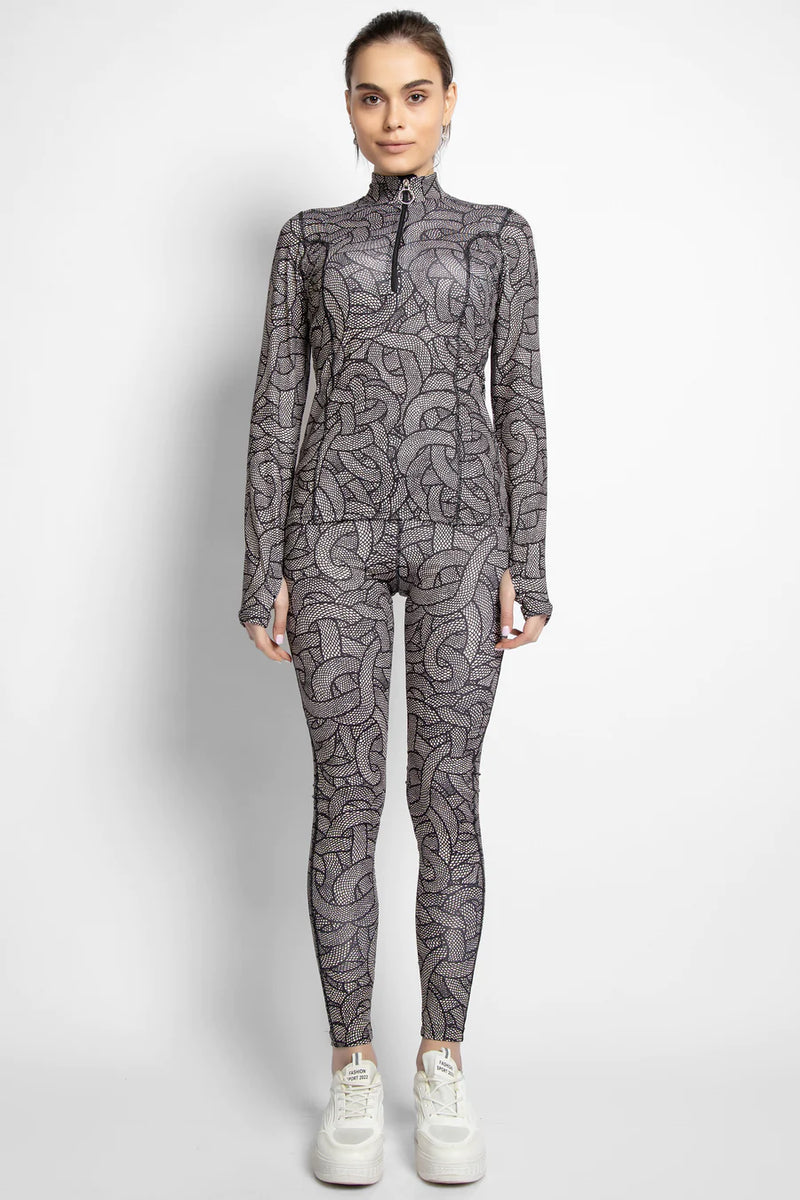 PATTERNED T-SHIRT AND LEGGINGS TRACKSUIT SET