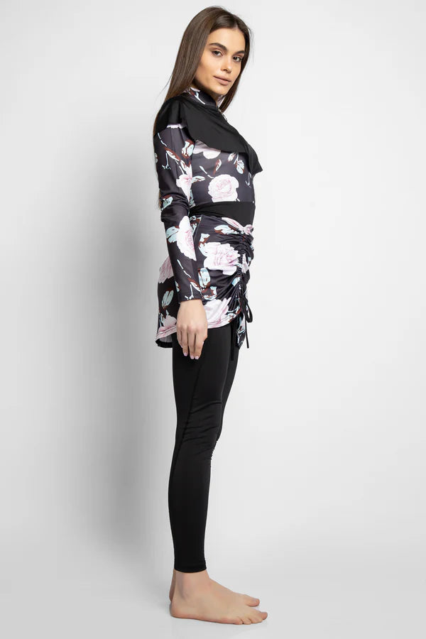 3PACK FULL BODY BURKINI ONE PIECE SWIMSUIT WITH BEACH SKIRT AND PANTS AND SWIM CAP