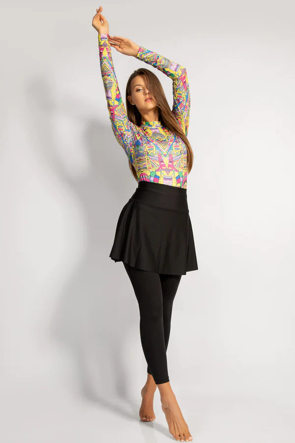 4PACK FULL BODY BURKINI ONE PIECE SWIMSUIT WITH BEACH SKIRT AND PANTS AND SWIM CAP