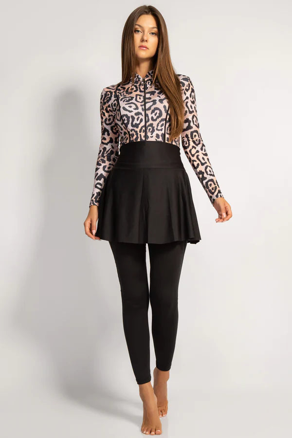 4PACK FULL BODY BURKINI ONE PIECE SWIMSUIT WITH BEACH SKIRT AND PANTS AND SWIM CAP