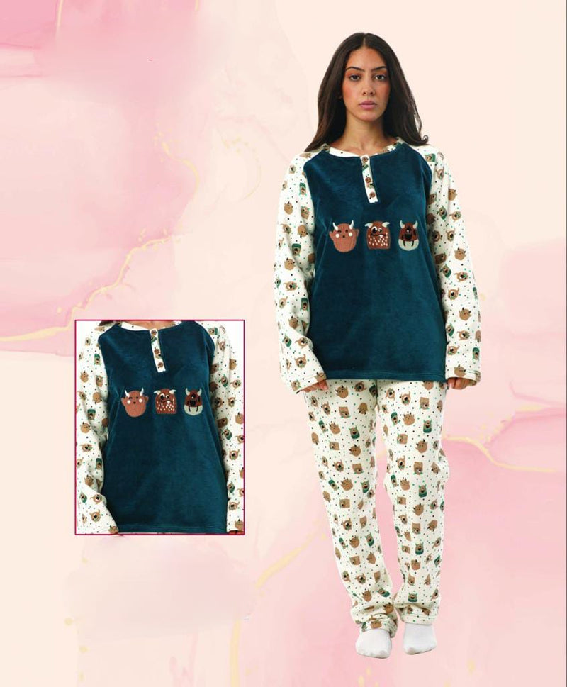 Zecotex  Milton plush printed pajamas  With Farawlaya