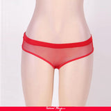 Red Netted Open Back Hipster Panty
