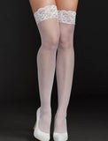 Black Thigh High Flower Lace Stocking