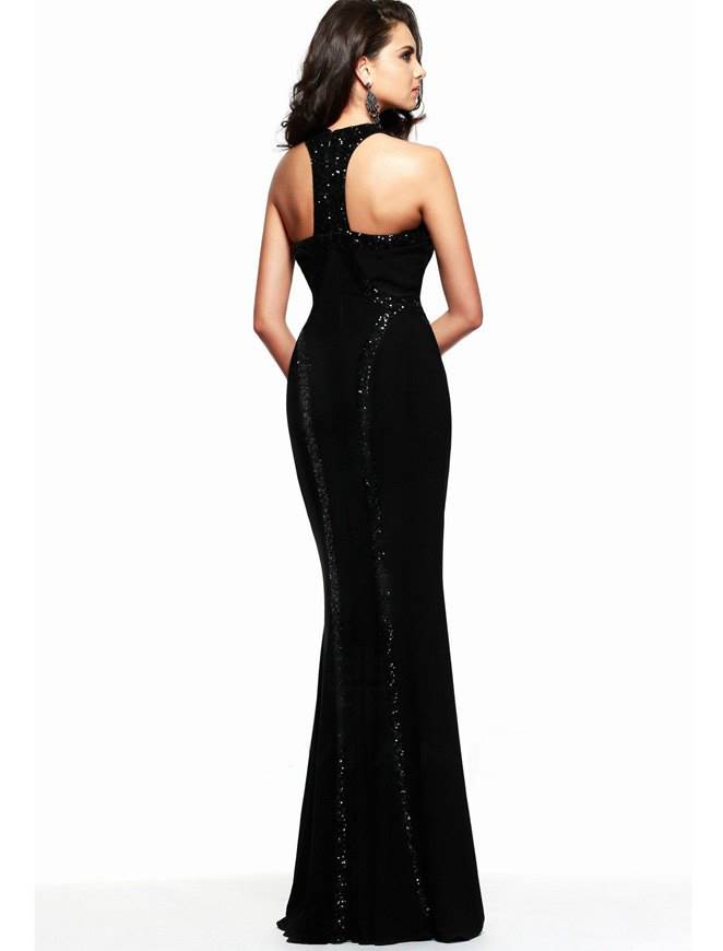 Sequined Long Cutout Prom Dresses