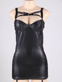 New Look Black Sexy Leather Dress