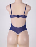 Navy Blue And Lace Teddy With Farawlaya