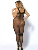 New Black Crotchless Sexy Catsuit Bodystocking