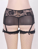 Sexy Lace Mesh Garters Suspenders Fit for Stockings with G-String