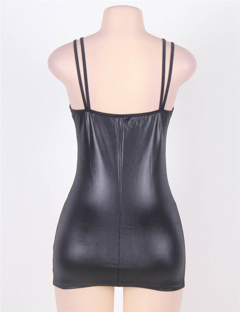 Black Sexy Leather Dress