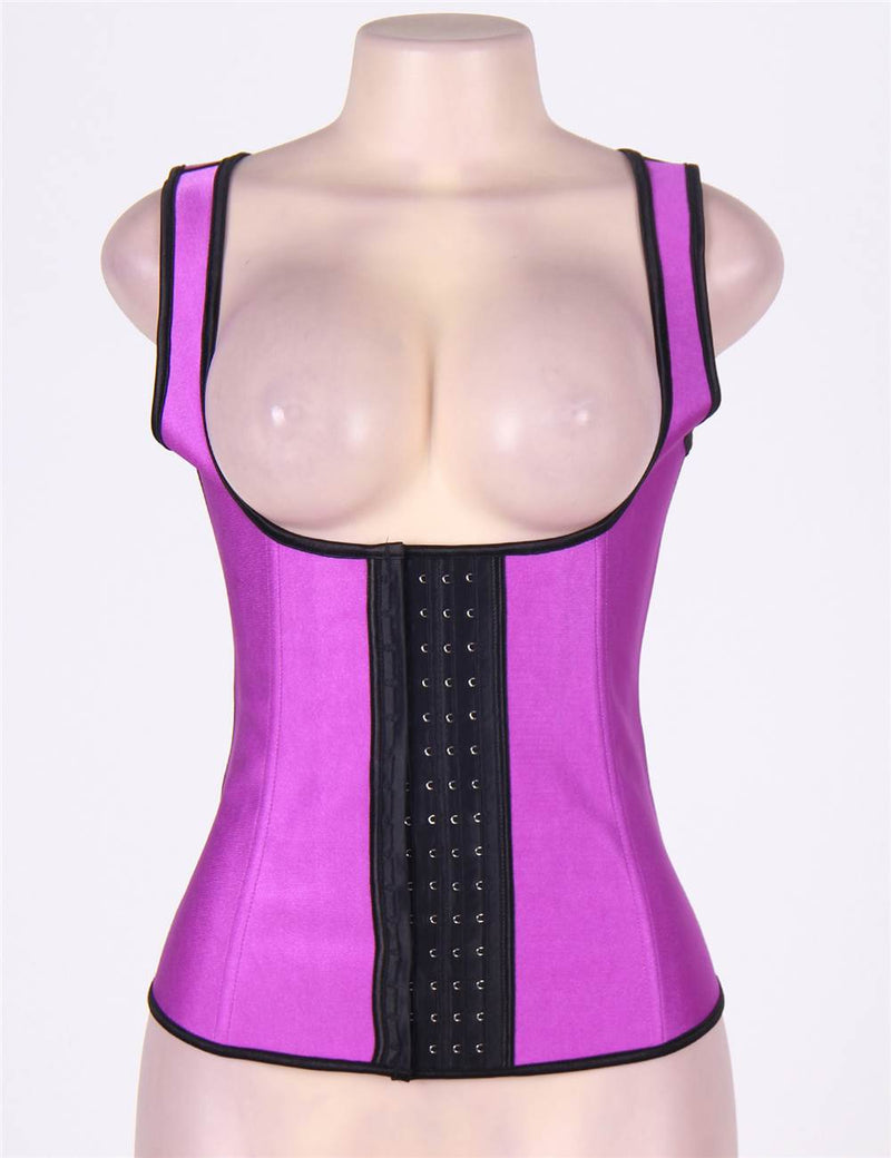 4 Steel Bones Latex Corset Girdle Vest Waist Cincher Body Shaper