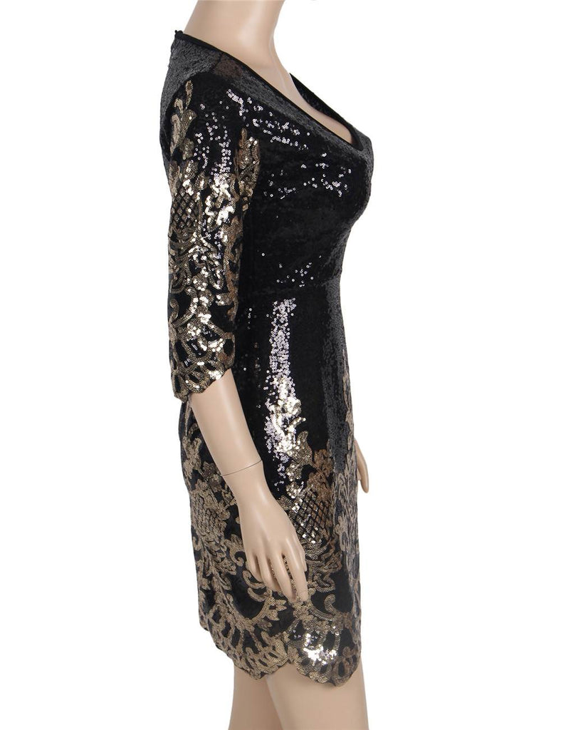 Online Sequins Gold & Silver Sexy Bodycon