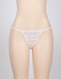 Delicate Crotchless White Floral Lace String