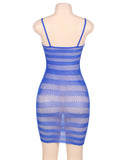 Hollow-out Stripey Crotchet Mini Chemise Bodystocking Egypt