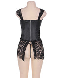 Faux Leather and Venice Lace Corset