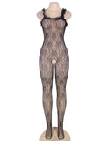 New Black Crotchless Sexy Catsuit Bodystocking