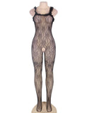 Black Crotchless Sexy Catsuit Bodystocking