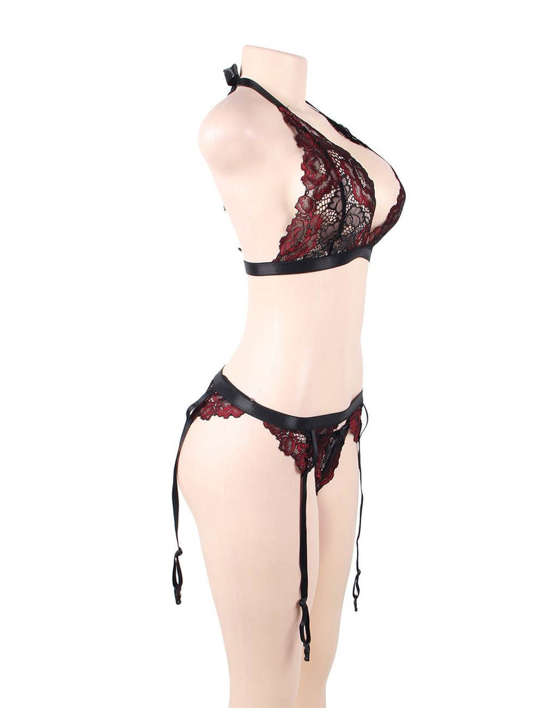 New Deluxe Red Lace Bra Set