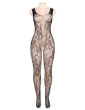Fishnet Crotchless Bodystocking with Lacing