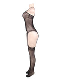 Factory price wholesale Heart Cut Out Suspender Bodystocking
