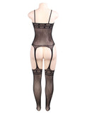 Factory price wholesale Heart Cut Out Suspender Bodystocking