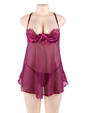 New Featuring Velvet Underwire Cups With A Scalloped Lace Trim Babydoll Set