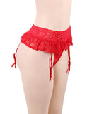 Plus Size Red Sexy Lace Garter Panty