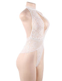 White Exquisite Lace Open Cup Teddy
