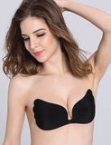 New Sticky Strapless Seamless Nude & Black Push Up Breast Bra