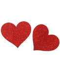 Red Glitter Heart-shaped Nipple Cover