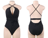 New Deep V Tie Up Bathing Suit Monokini Multiple Wearing Way One Piece Swimsuit